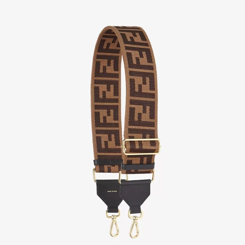 Tracolle E Accessori Per Borse>Fendi Tracolla In Tela Marrone