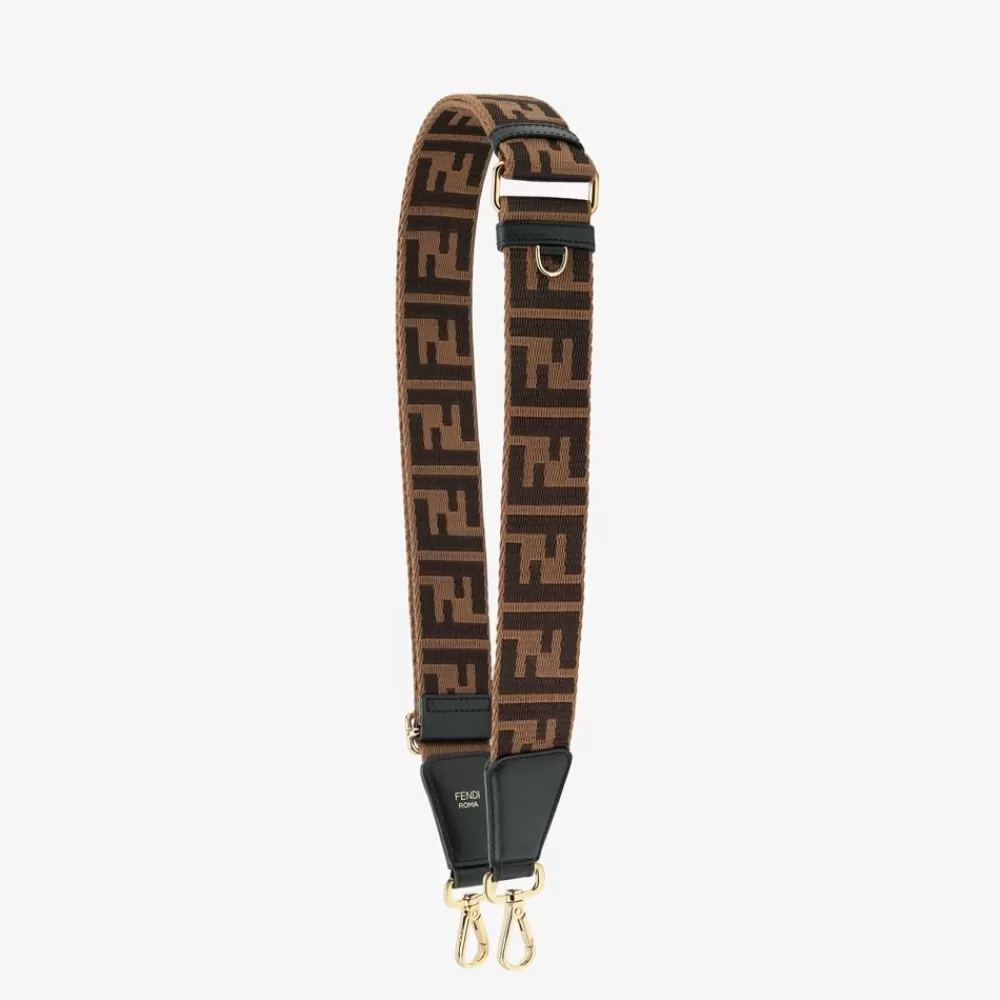 Tracolle E Accessori Per Borse>Fendi Tracolla In Tessuto Marrone