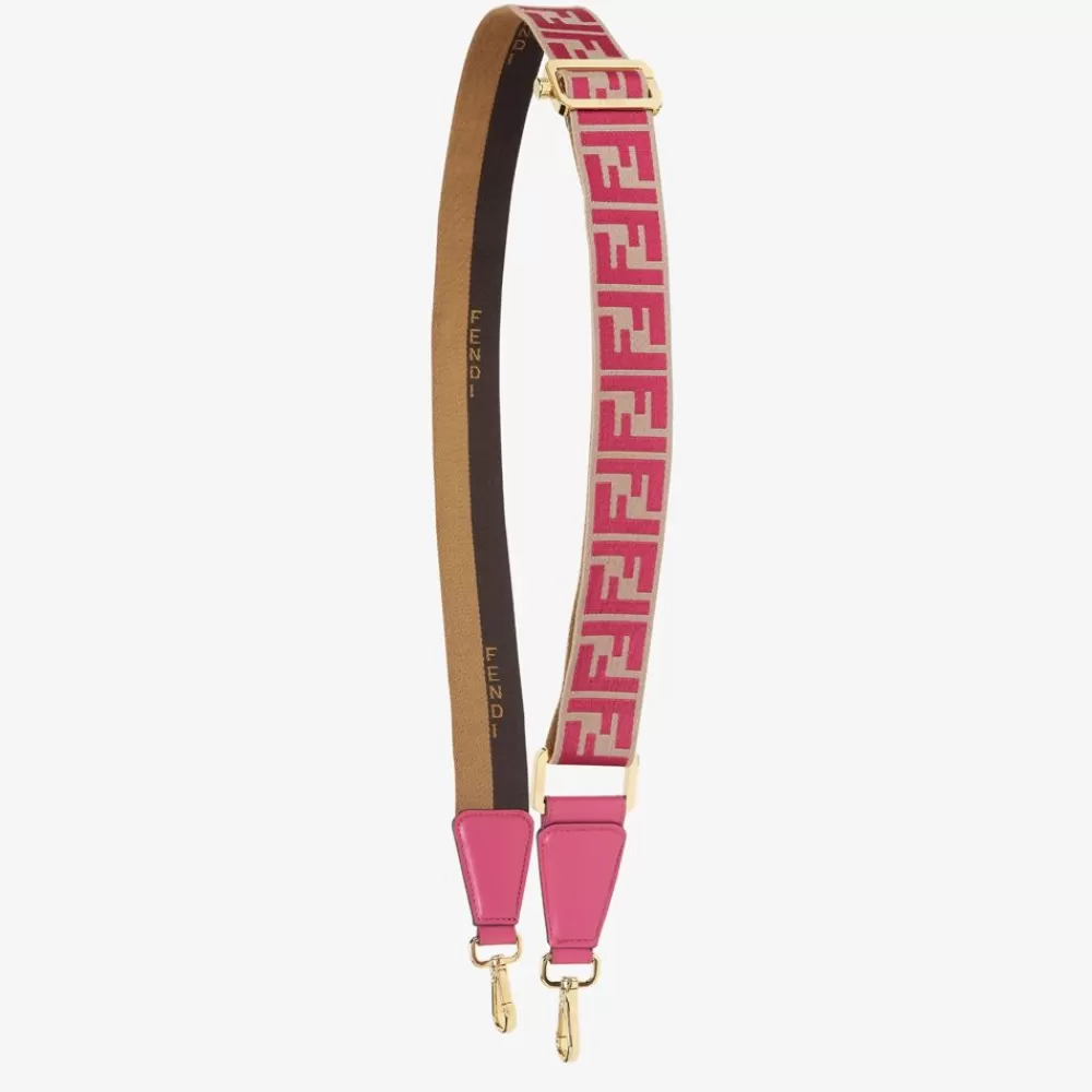 Tracolle E Accessori Per Borse>Fendi Tracolla Reversibile In Nastro Beige