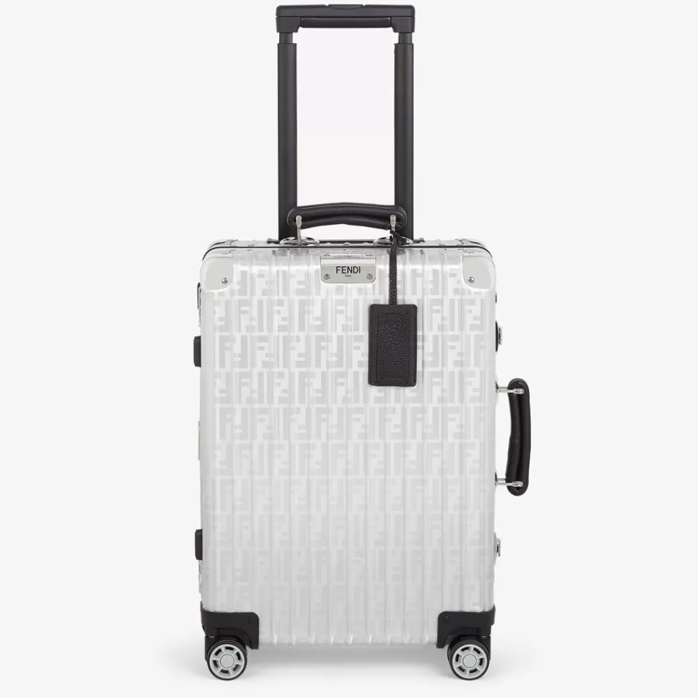 Borse Da Viaggio>Fendi Trolley In Alluminio Con Dettagli In Pelle