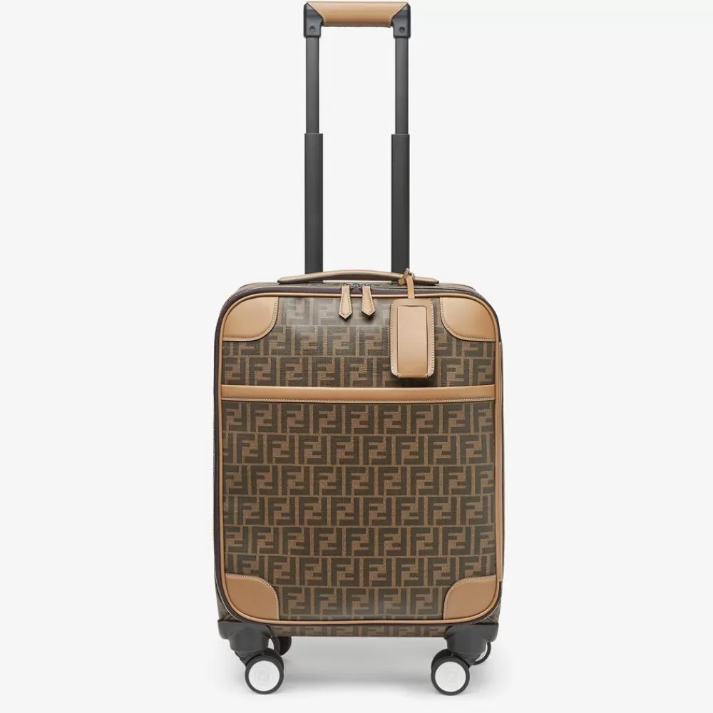 Viaggi>Fendi Trolley In Tessuto Ff Marrone