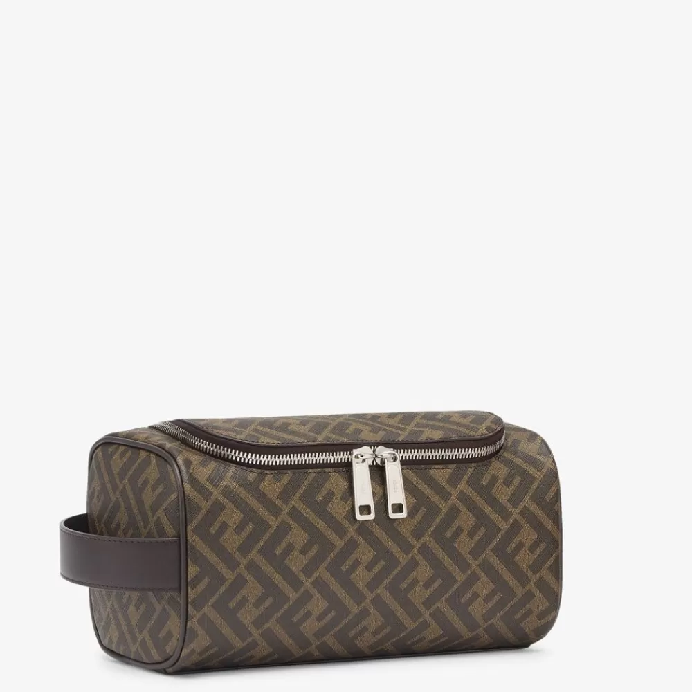 Viaggi E Lifestyle>Fendi Trousse In Tessuto Marrone