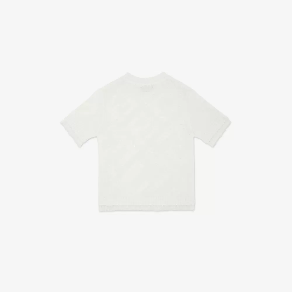 Abbigliamento>Fendi T-Shirt In Cotone Jacquard Bianco