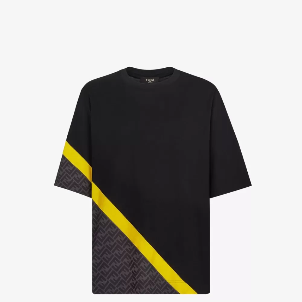 T-Shirt E Felpe>Fendi T-Shirt In Jersey Nero