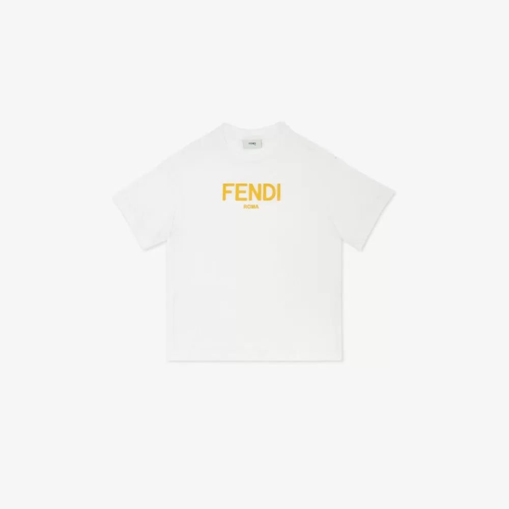 Abbigliamento>Fendi T-Shirt Junior In Jersey Con Logo Roma