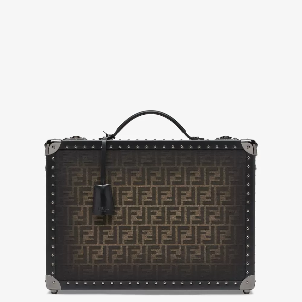 Viaggi>Fendi Valigia In Tessuto Ff Marrone