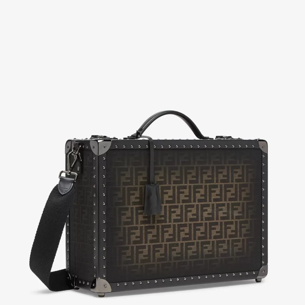 Viaggi>Fendi Valigia In Tessuto Ff Marrone