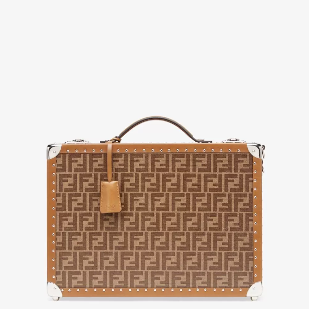 Viaggi>Fendi Valigia In Tessuto Marrone