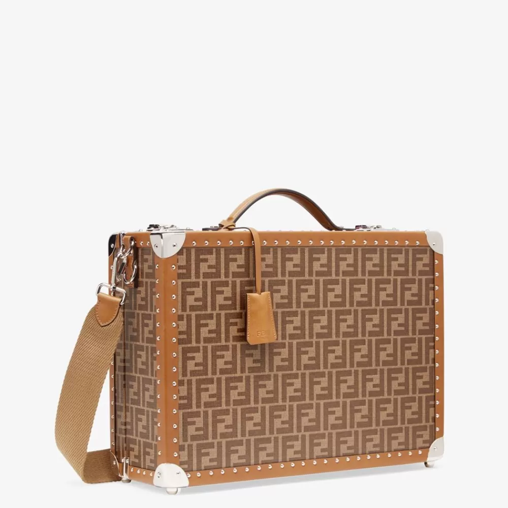 Viaggi>Fendi Valigia In Tessuto Marrone