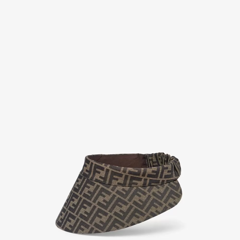 Cappelli E Guanti>Fendi Visiera In Canvas Marrone