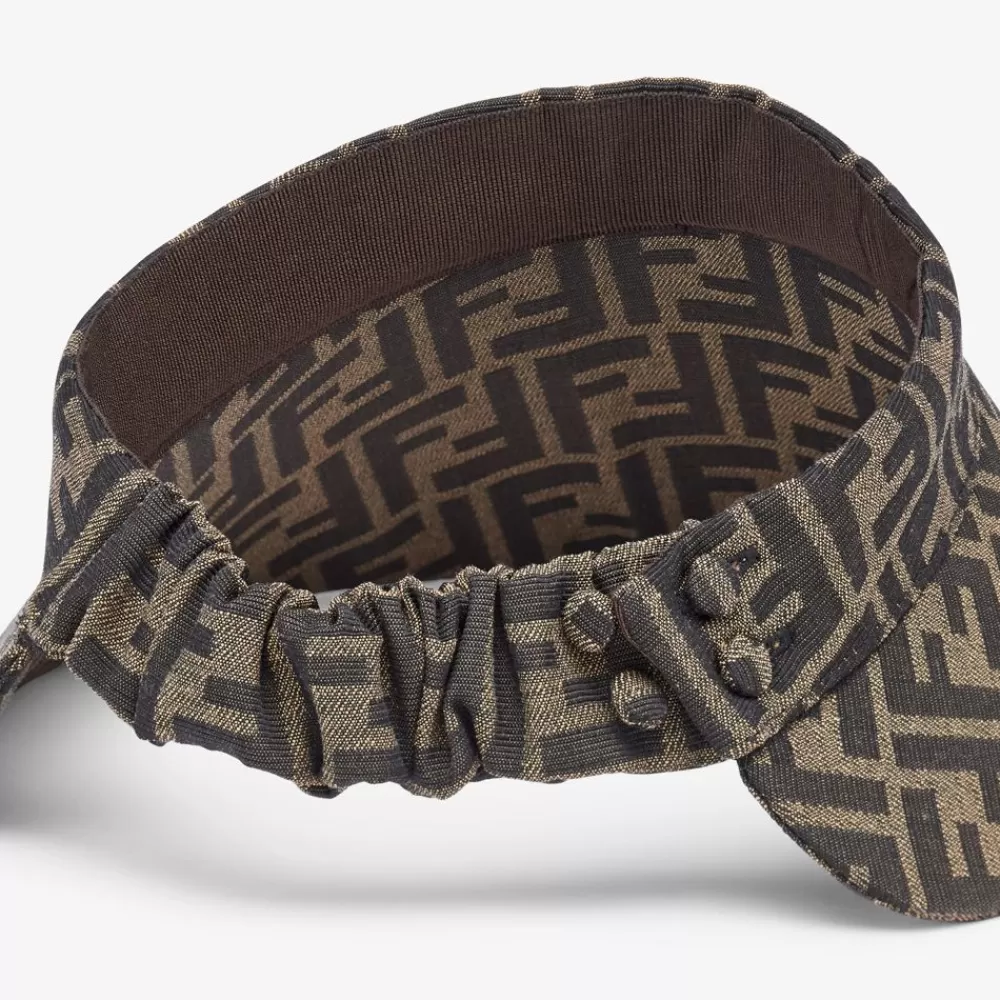Cappelli E Guanti>Fendi Visiera In Canvas Marrone