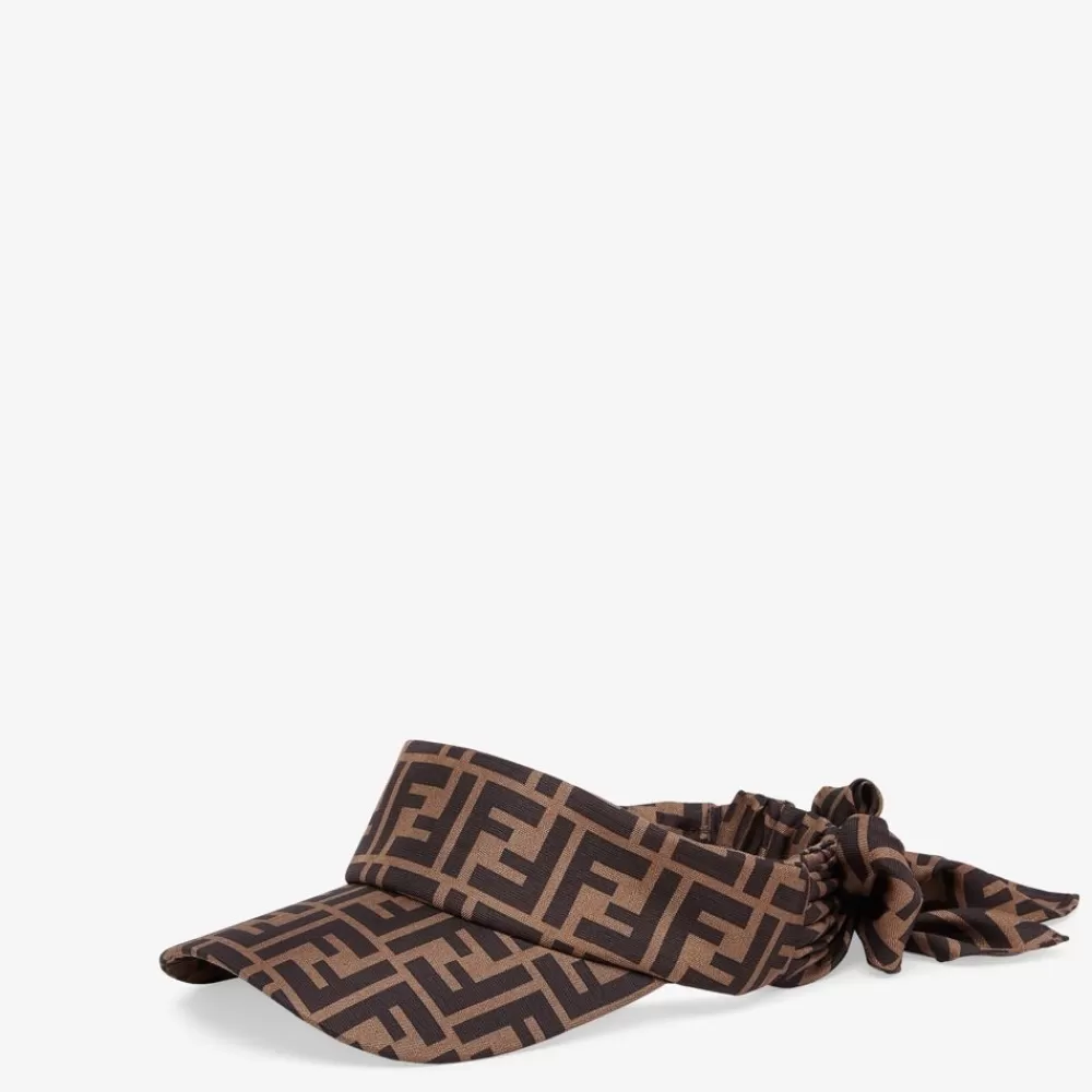 Cappelli E Guanti>Fendi Visiera In Twill Marrone